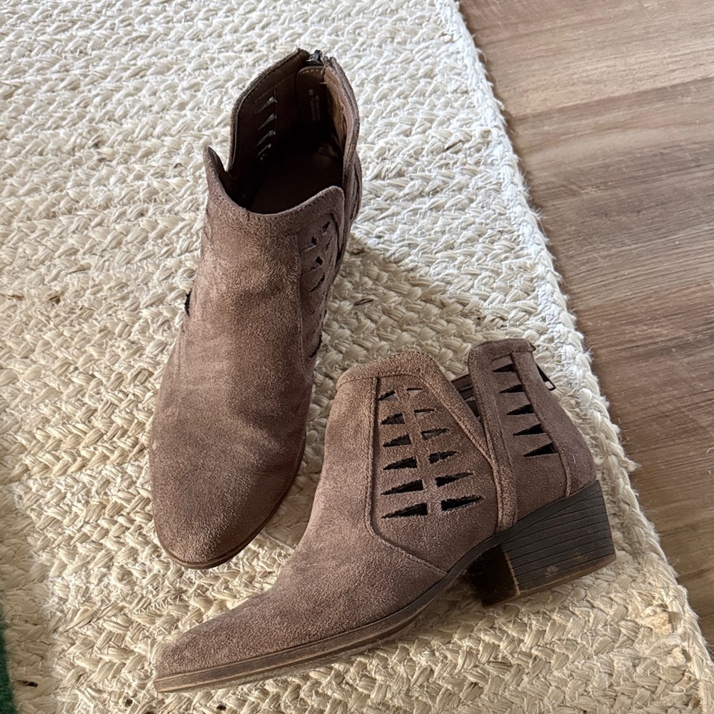 Old Navy Suede Brown Ankle Booties